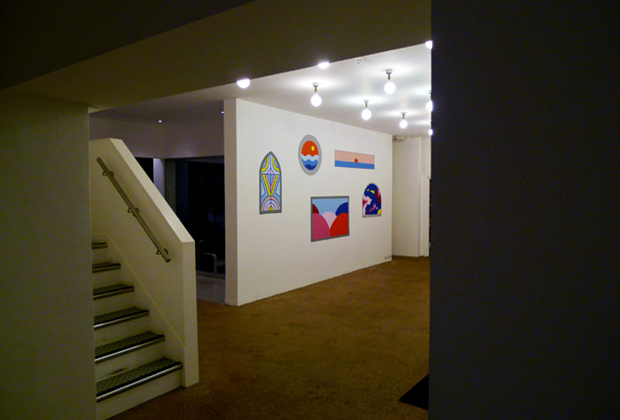 Stairwell with a painted panel