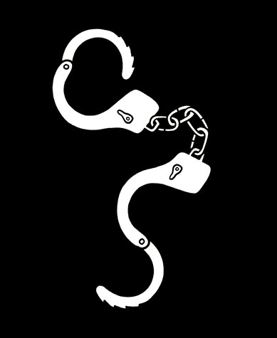 Monochrome graphic on black
