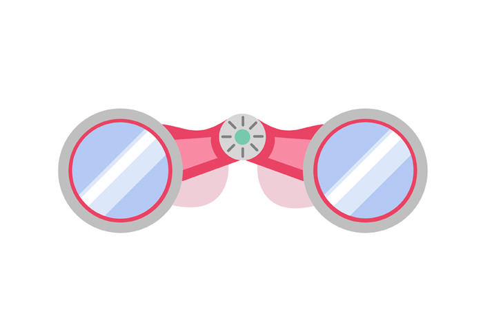 Illustration of pink binoculars