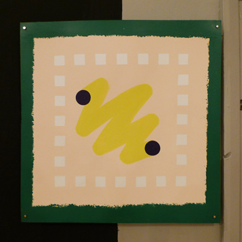 Square painting in yellow and green