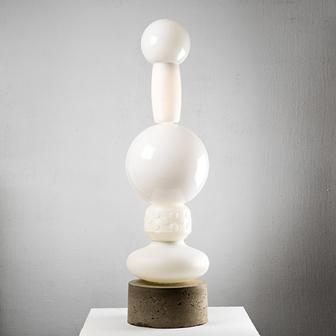 White Totem Light on a concrete base